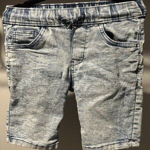 Nautica Boys Size S 8 Light Blue Wash Long Draw String Denim Shorts
